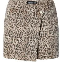 Pieces Jupe 'PCSalume' beige foncé / taupe / anthracite