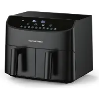 Gourmet Maxx Friteuse à air GOURMETmaxx à double compartiment, capacité de 2 x 3,5 litres. Friteuse à air avec minuterie et écran tactile. Cuisson à l'air économique. 10 programmes. 2400 W.