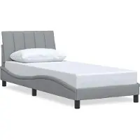 vidaXL Cadre de lit sans matelas "Hanko" brun foncé 200x200 cm Tissu