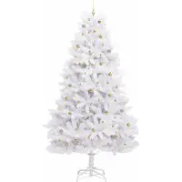 vidaXL Sapin de Noël Artificiel à Branches Articulées Blanc 240 cm