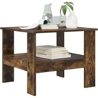 vidaXL Table basse Chêne fumé 57 x 55 x 45 cm Bois composite