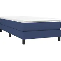 vidaXL Lit boxspring avec matelas bleu 120x190 cm Tissu