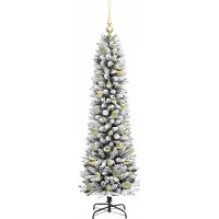 vidaXL Sapin de Noël artificiel Blanc 150 cm PVC, métal et plastique