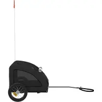 vidaXL Remorque pour vélo Chiens Noir Tissu Oxford et fer