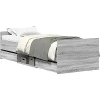 vidaXL Cadre de lit avec tête et pied de lit gris Sonoma 90x190 cm