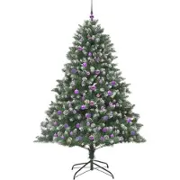 vidaXL Sapin de Noël artificiel avec 300 LED Vert 140 x 140 x 210 cm