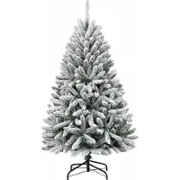 vidaXL Sapin de Noël artificiel à charnières avec neige floquée 150 cm