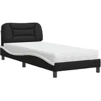 vidaXL Lit avec matelas "Hvar" noir et blanc 100x200 cm similicuir