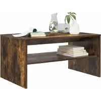 vidaXL Table basse en bois imitation chêne fumé, 80 x 50 x 40 cm
