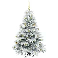 vidaXL Sapin de Noël artificiel avec 150 LED Vert 150 cm PE et PVC