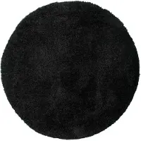 NATURL. Tapis shaggy rond - Blaze Noir | Ø 160 cm | Rond | Pile haute