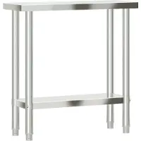 vidaXL Table de travail de cuisine 110x55x85 cm acier inoxydable