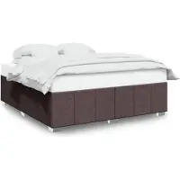 vidaXL Cadre de lit sans matelas brun foncé 200x200 cm Tissu