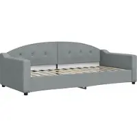vidaXL Lit de jour gris clair 90x200 cm Tissu