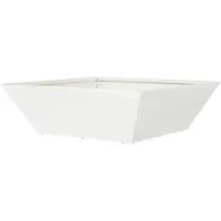 vidaXL Cache-pot de jardin Blanc 50 x 50 x 15 cm Acier laminé à froid