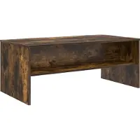 vidaXL Table basse en bois imitation chêne fumé, 100 x 50 x 40 cm, matériau composite