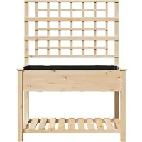 vidaXL Cache-pot de jardin avec étagère Beige 115 x 60.5 x 153 cm
