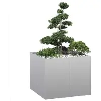 vidaXL Jardinière 100x100x80 cm acier galvanisé