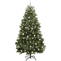 vidaXL Sapin de Noël artificiel avec 300 LED Vert 210 cm PVC et métal