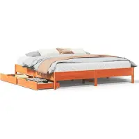 vidaXL Lit en bois massif sans matelas pin brun cireux 200x200