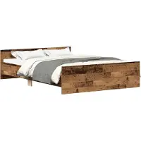 vidaXL Cadre de lit sans matelas aspect vieux bois 180x200cm bois composite