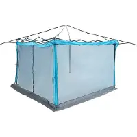 vidaXL Tente intérieure avec toit et espace de rangement, bleue, 520 x 520 x 190 cm, taffetas