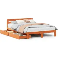 vidaXL Lit en bois massif sans matelas pin brun cireux 150x200 cm
