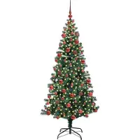 vidaXL Sapin de Noël artificiel pré-éclairé Vert 180 cm PVC et métal