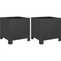 vidaXL Jardinières 2 pcs noir 30x30x30 cm acier