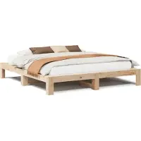 vidaXL Lit en bois massif sans matelas 200x200 cm pin