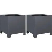 vidaXL Jardinières 2 pcs anthracite 30x30x30 cm acier