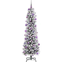 vidaXL Sapin de Noël artificiel avec 300 LED Vert et blanc 210 cm
