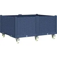 vidaXL Jardinière à roulettes bleu gris 150x80x54 cm PP