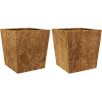 vidaXL Jardinières 2 pcs 50x50x50 cm acier résistant aux intempéries