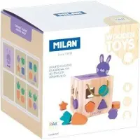 Milan Cube Lapin Avec Pièces à Empiler-jouet Éducatif En Bois
