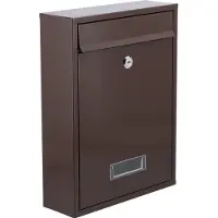 VOREL Boîte aux lettres brune - - 360x260x80 mm - Tôle d'acier galvanisée 0,6 mm
