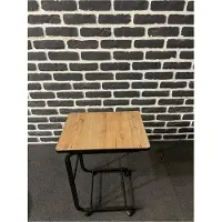 Optimus Table d'appoint en forme de C avec roulettes 35 x 47 x 60 cm, pin de l'Atlantique, MDF et métal