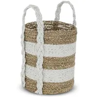 Safaary Corbeille en osier Sea Grass Blanc Malia Bali-Ø 26 x 29cm
