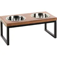 Flamingo Tommy Doble Dog Feeder Marron 55.5 x 27.5 x 22.5 cm