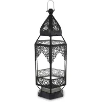 Safaary Lanterne Marocaine Noir Ambre Ø 20 x 60cm