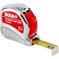 Sola Mètre à ruban de poche TRI-MATIC L.8m l.25mm mm/cm CE I Ku.Stopptaste - 50023401