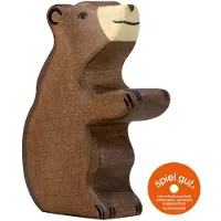 Holztiger Ours brun, petit, assis, 80186