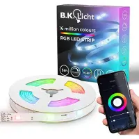 B.K.Licht I 10m Wifi RGBIC LED Strip I App control I music sensor I lightbar I LED running light I RGBIC LED strip I compatible with Alexa I smart LED band I self-adhesive