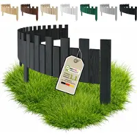 Pemicont Floranica Bordure de Jardin en Bois Clôture d'Extérieur 40 x 200 cm Anthracite Barrières de Jardin Bordure de Gazon