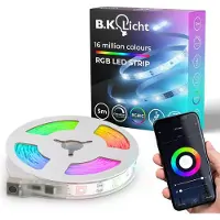 B.K.Licht I 5m Wifi RGBIC LED Strip USB I App control I music sensor I lightbar I LED running light I RGBIC LED strip I compatible with Alexa I smart LED band I self-adhesive