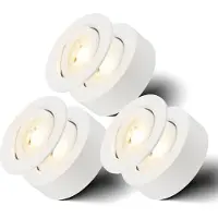 B.K.Licht Lot de 3 spots et spots encastrables LED 2 en 1, Lot de 3 spots encastrables, Orientable, Plat, Lumière blanche chaude, Blanc,Ø 9,3 x 3cm