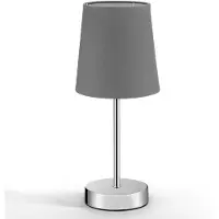 Monzana Lampe de chevet avec abat-jour gris