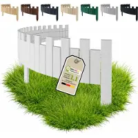 Pemicont Floranica Bordure de Jardin en Bois Clôture d'Extérieur 15 x 200 cm Blanc Barrières de Jardin Bordure de Gazon