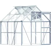 Gardebruk Serre de jardin en aluminium 5,85m³ abri extérieur de plantes légumes fruits 190x190x195cm gouttière
