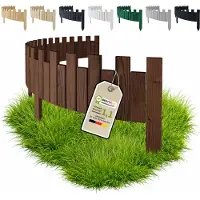 Pemicont Floranica Bordure de Jardin en Bois Clôture d'Extérieur 20 x 200 cm Marron Barrières de Jardin Bordure de Gazon